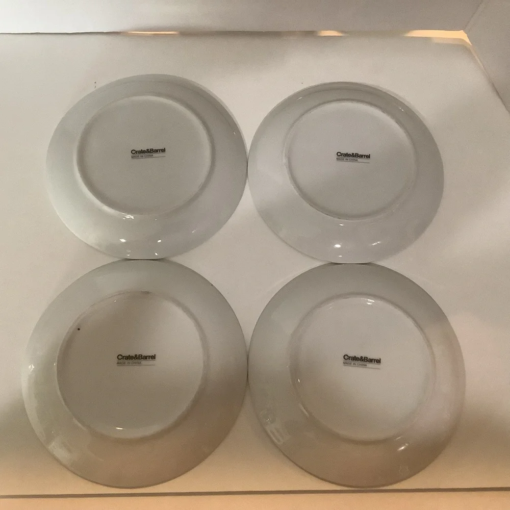 Crate & Barrel Set Of 4 Morelia Rico DAY OF THE DEAD Sugar Skull 6” RoundPlates